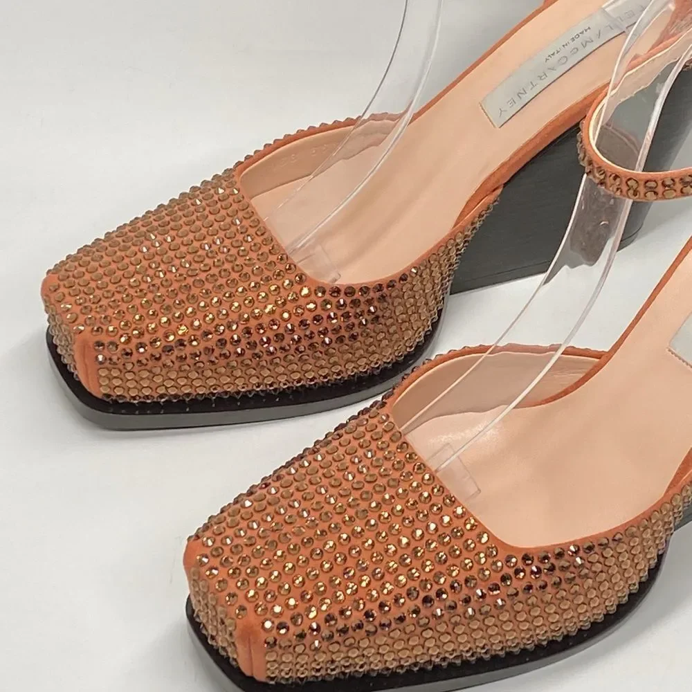Stella McCartney Cowboy Crystal All Over Heels size 39.5